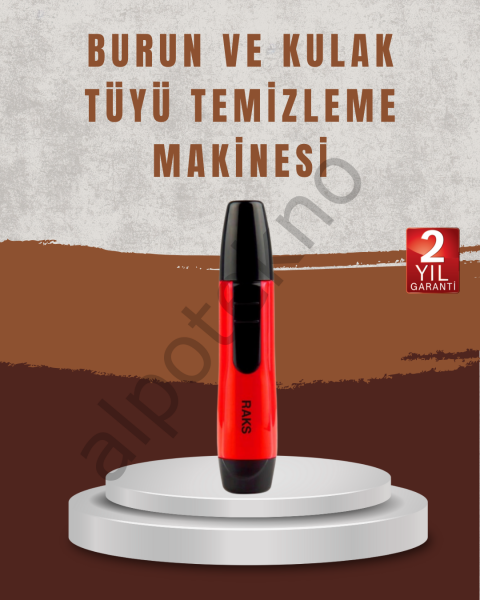 Raks Leo Burun Kulak Tüy Alma Makinesi 45 dk Şarj Süreli Kırmızı
