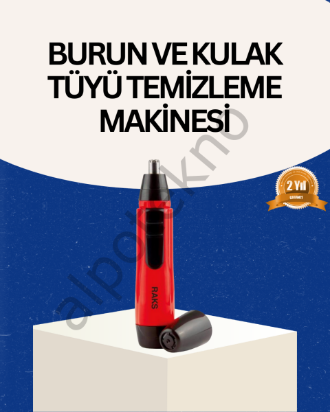 Raks Kırmızı Tüy Temizleme Cihazı Kulak Burun Pilli Ergonomik