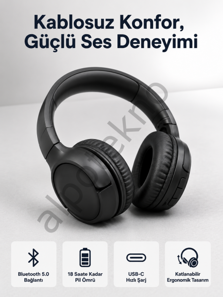 2025 Model Kulak Üstü Bluetooth Hoparlör ANC Özellikli