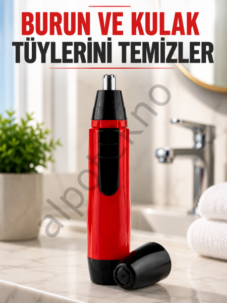Kulak Burun Tüy Temizleme Makinası Pilli Kırmızı Ergonomik Yeni Nesil