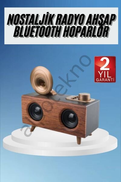 Gramafon Radyo Bluetooth Hoparlör Nostaljik Radyo FM Radyo