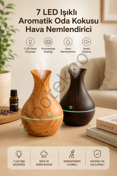 Hava Nemlendirici Ultrasonik Buhar Teknolojili Aromatik Difüzörü