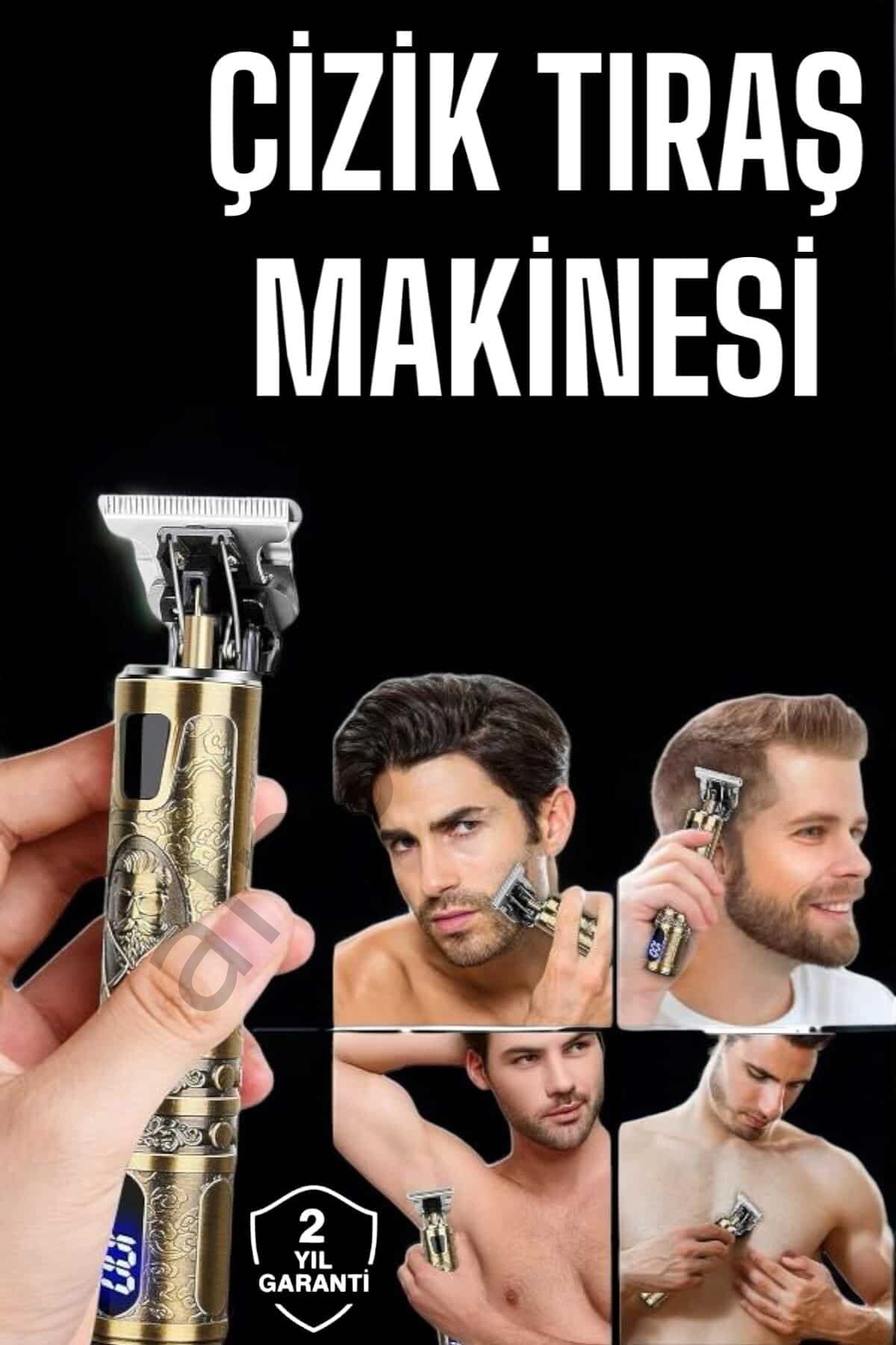 Tıraş Makinesi Şarjlı Profesyonel Saç Kesme Makinesi Gold Çizik Tıraş