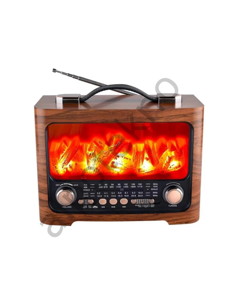 Retro Şömine Tasarımlı Bluetooth Hoparlör FM Radyo USB TF Kart Müzik Çalar