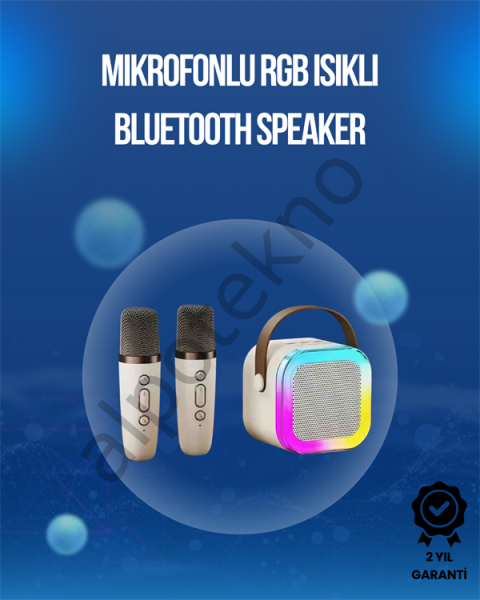 Bluetooth, USB ve AUX Girişli Çok Fonksiyonlu Karaoke Hoparlör