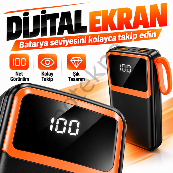 C28 dijital ekranlı powerbank batarya göstergesi