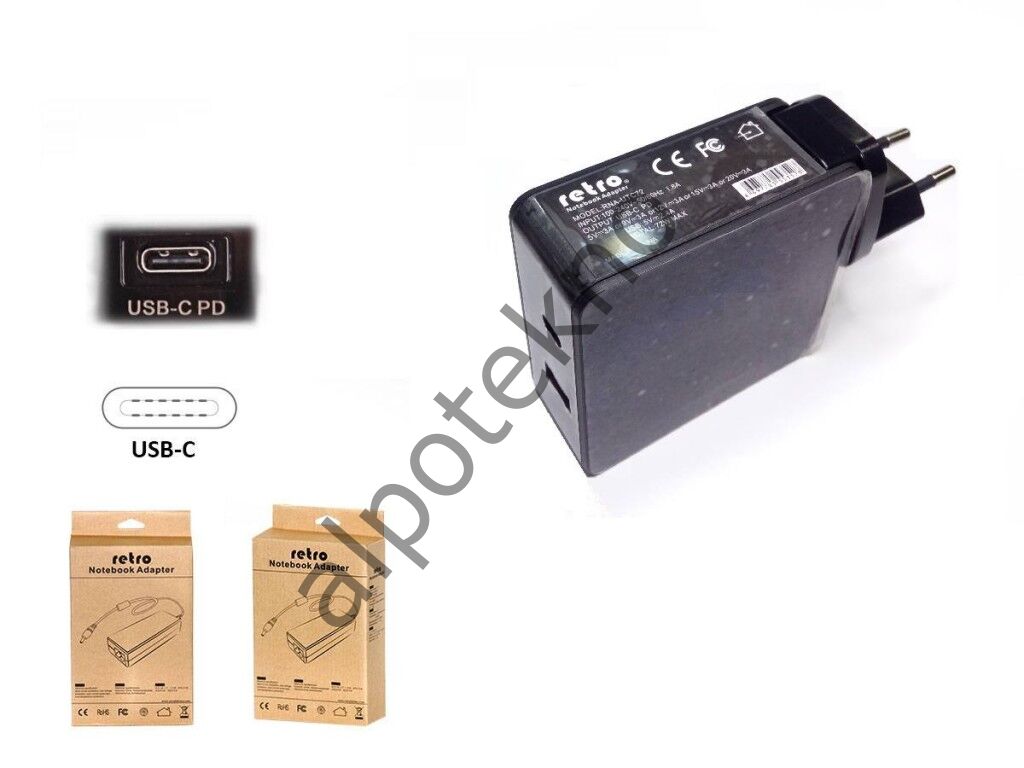 Sylar RETRO 60W USB-C PD + 12W USB 2-in-1 Adaptör RNA-UTC72