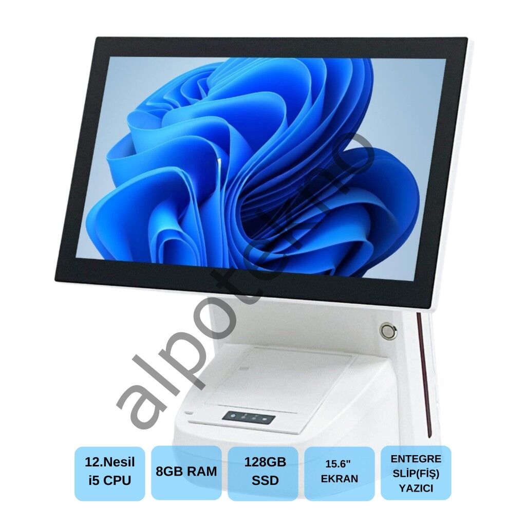 IROMX WP-1215W I5 12.GEN 8GB 128GB 15.6'' WIFI/DAHİLİ SLİP YAZICILI BEYAZ ENDÜSTRİYEL POS PC
