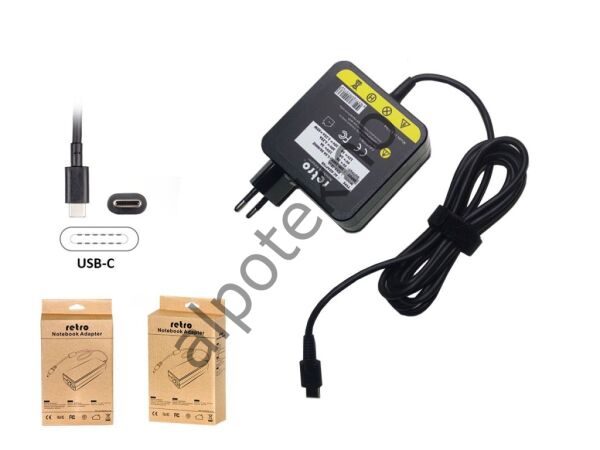 RETRO Acer, Asus, Dell, Lenovo 65W USB-C PD Adaptör RNA-IB15