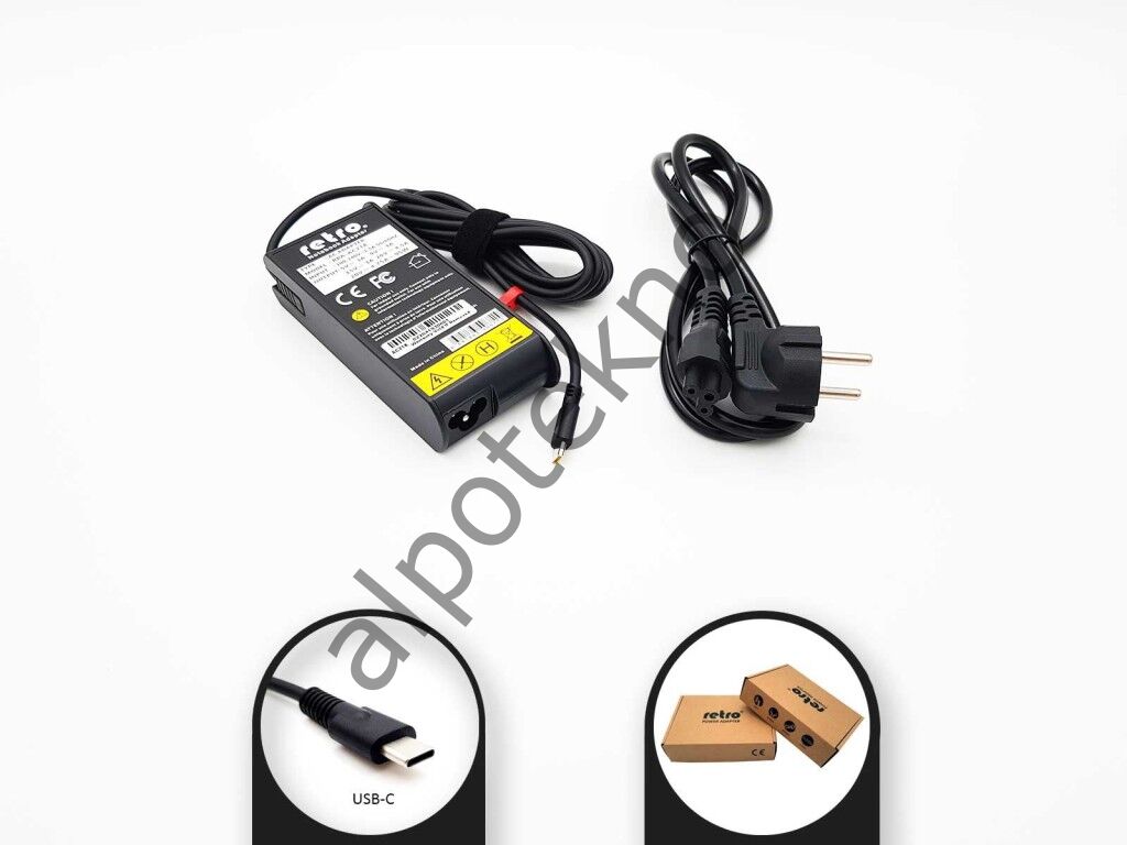 RETRO Acer, Asus, Dell, Lenovo 90W-95W USB-C PD Adaptör RPA-AC218
