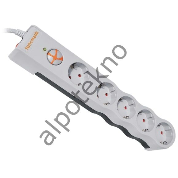 TUNÇMATİK POWERSURGE TSK6134 1050 JOULES 5'Lİ BEYAZ /1.5M AKIM KORUMALI PRİZ