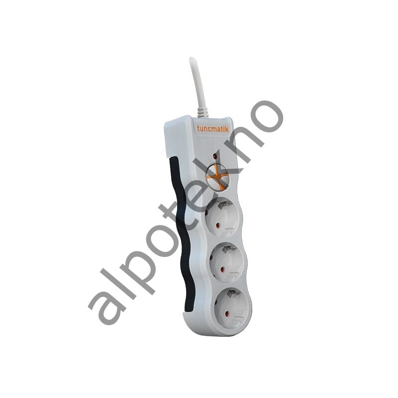 TUNÇMATİK POWERSURGE TSK19009 1050 JOULES 3'LÜ BEYAZ /1.5M AKIM KORUMALI PRİZ
