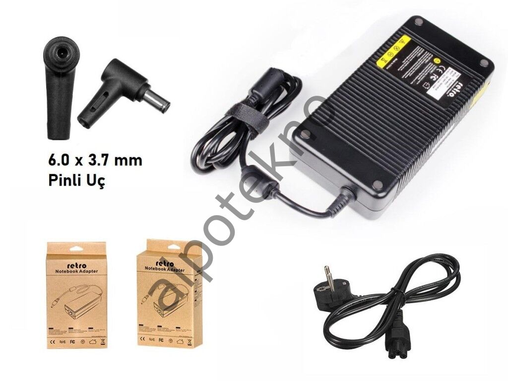 RETRO Asus 19.5V 11.8A 230W Pinli Uç (6.0 mm) Notebook Adaptör RPA-AC330