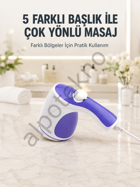Elektrikli Masaj Aleti 5 Başlıklı Güçlü Titreşimli Selülit Karşıtı Vücut Masaj Cihazı