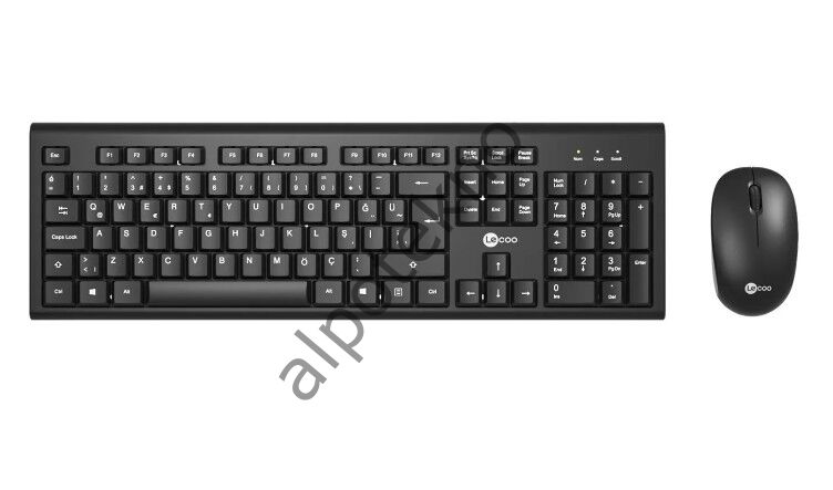 Lenovo Lecoo KW200 Q Türkçe Kablosuz Siyah Klavye + Mouse Seti