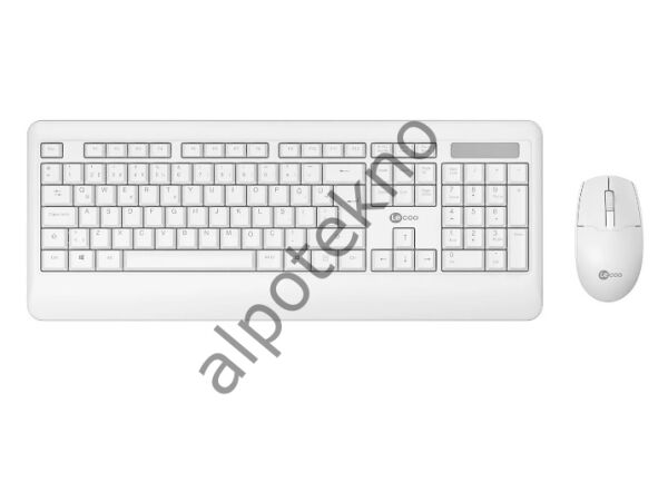 Lenovo Lecoo KW202 Q Türkçe Kablosuz Beyaz Klavye + Mouse Seti