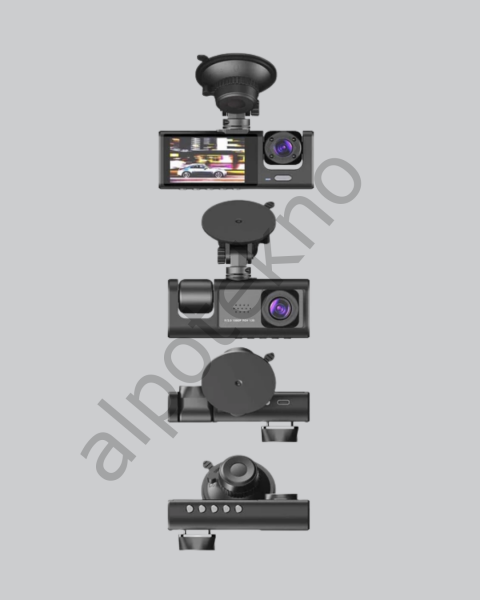 Üç Kameralı Araç DVR Full HD Gece Görüşlü ve 2 inç IPS Ekranlı