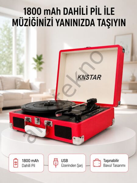 Retro Bavul Pikap Dahili Hoparlörlü AUX USB SD Kart ve Bluetooth Bağlantılı Taşınabilir Tasarım