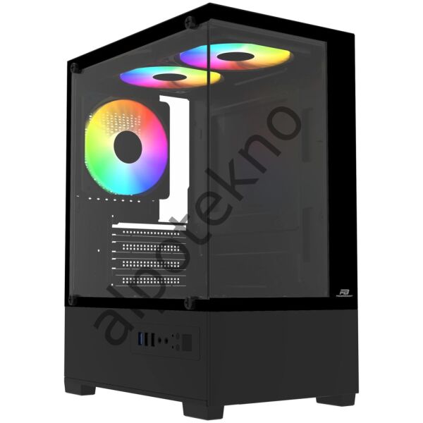 PowerBoost M5001B 500W 3*12cm Rainbow Fan USB 3.0 Seaview MATX Gaming Siyah Kasa