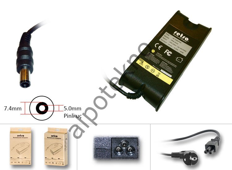 RETRO Dell 65W Pinli Uç Notebook Adaptör RNA-DL02