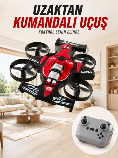4 Pervaneli RC Drone Uzaktan Kumandalı 360 Derece Dönüşlü Akrobatik Uçan Oyuncak