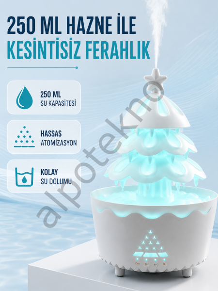 Şans Ağacı LED Işıklı Ultrasonik Buhar Makinesi Esansiyel Yağ Aroma Yayıcı