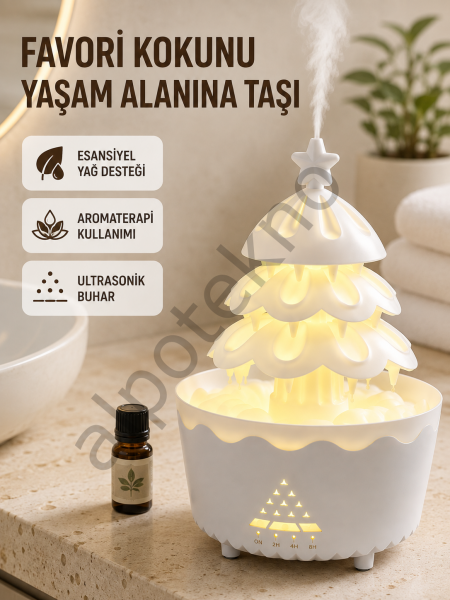 250 ML Şans Ağacı Hava Nemlendirici Çok Renkli Işıklı Aroma Cihazı