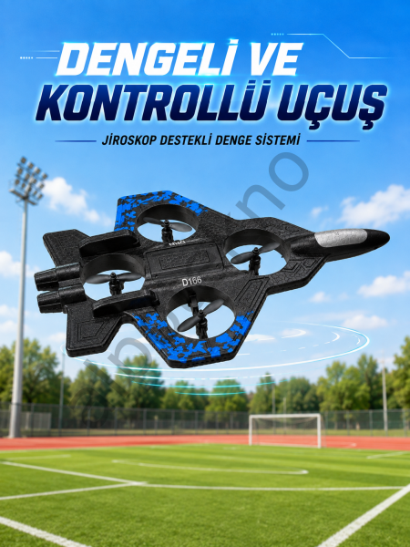 Savaş Uçağı Tasarımlı Drone 2.4G Uzaktan Kumandalı 360° Takla Jiroskop Tek Tuş Kalkış İniş
