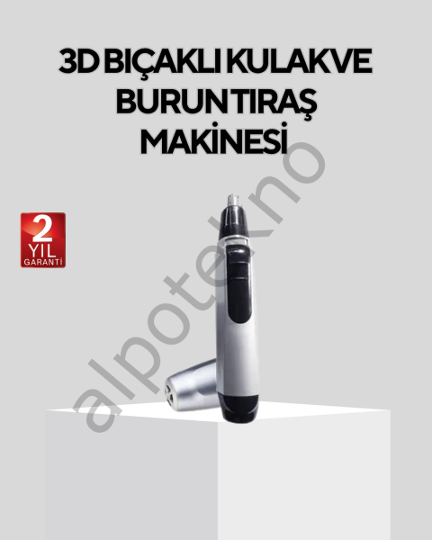 Burun Kulak ve Kaş Tıraş Makinesi 3D Keskin Bıçaklı Pil ile Çalışan