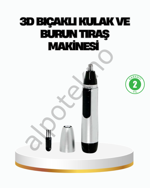 3D Bıçaklı Burun ve Kulak Tıraş Makinesi Pil ile Çalışan Taşınabilir Model