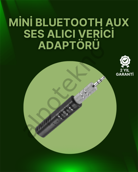 Bluetooth 4.1 Ses Alıcısı | 3.5mm Girişli Hoparlör & Kulaklıklar İçin Kablosuz Dönüştürücü