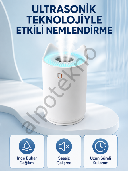 Hava Nemlendirici Ultrasonik Aroma Difüzör 7 Renk LED Işıklı Gece Lambası