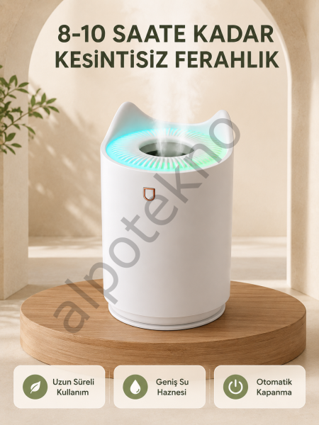 Ultrasonik Hava Nemlendirme Cihazı 7 Renk LED Aromaterapi Difüzör