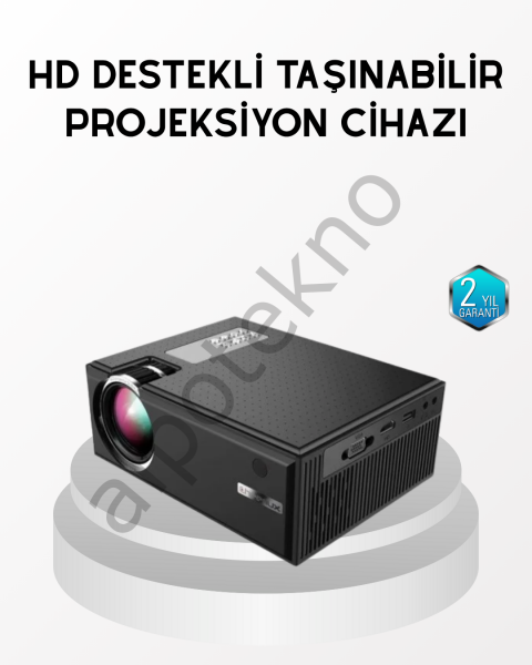 Full HD 1080p Projeksiyon Cihazı Taşınabilir LED Teknolojili ve HDMI Uyumlu