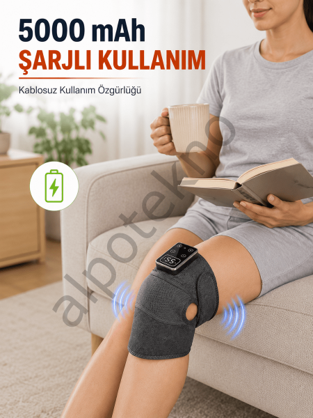 Isıtmalı ve Titreşimli Diz Masaj Aleti Şarjlı Dijital Ekranlı 5000 mAh Masaj Cihazı