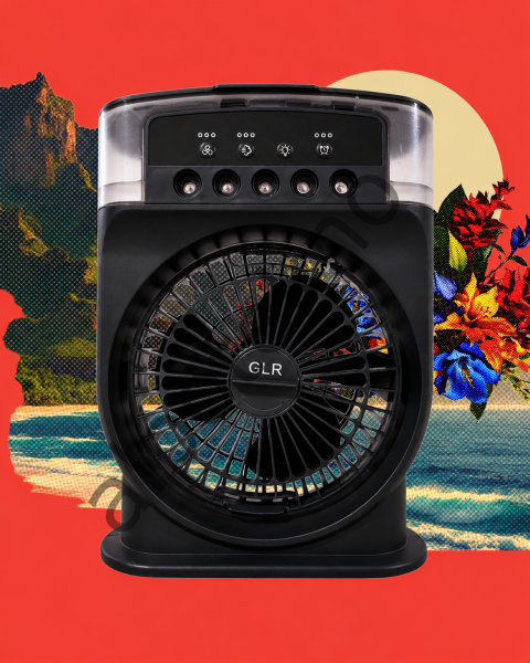 Şarjlı Işıklı 10W 5 Spreyli Vantilatör Buzlu Buharlı Mini Fan