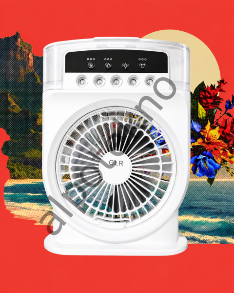 Şarjlı Işıklı 10W 5 Spreyli Vantilatör Buzlu Buharlı Mini Fan