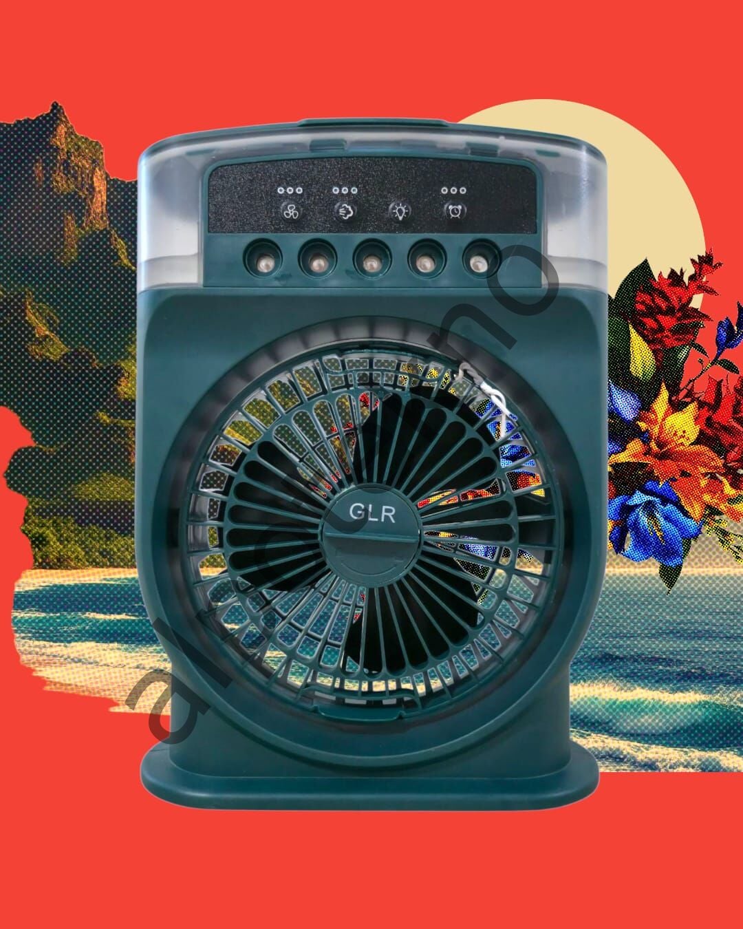 Şarjlı Işıklı 10W 5 Spreyli Vantilatör Buzlu Buharlı Mini Fan