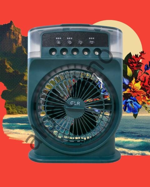 Şarjlı Işıklı 10W 5 Spreyli Vantilatör Buzlu Buharlı Mini Fan