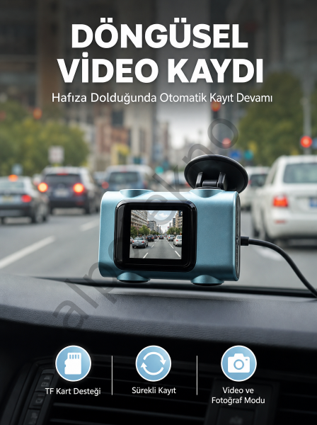 Mini Araç İçi Kamera Sürekli Kayıt Geniş Açılı Yeni Nesil
