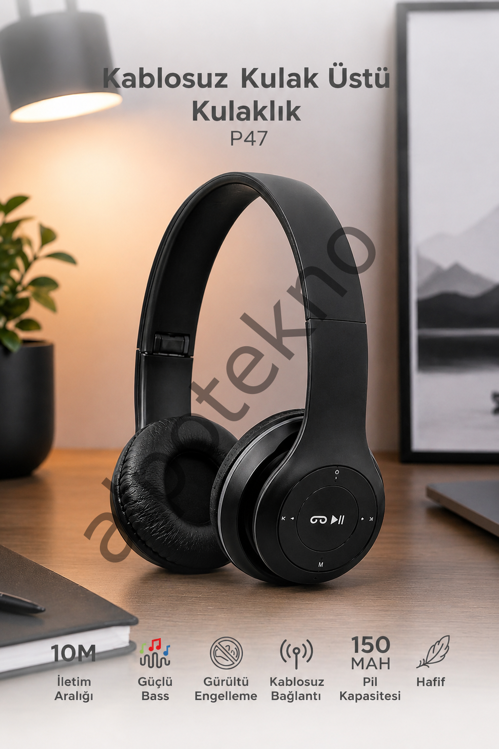 P47 FM'li Bluetooth Kulaklık