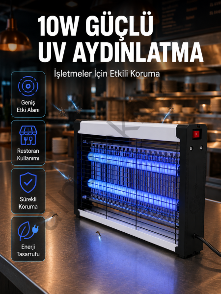 Elektrikli UV Sinek Öldürücü Lamba 10W Sessiz ve Kimyasalsız Haşere Kontrol Cihazı