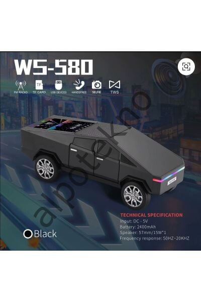 Wster WS-580 Music Car Speaker (Cybertruck, LED)