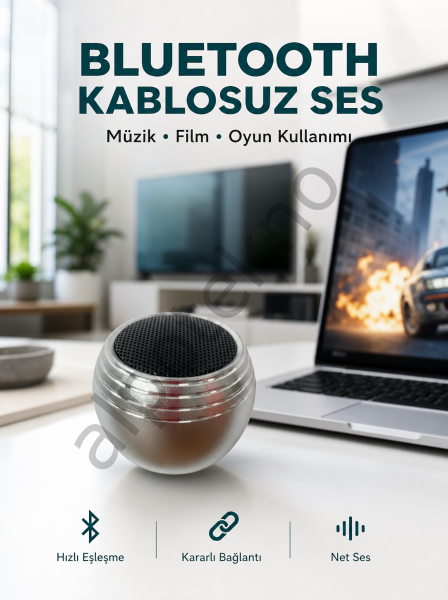 Taşınabilir Bluetooth Hoparlör Yüksek Ses Kaliteli Mini Tasarım Yeni Nesil
