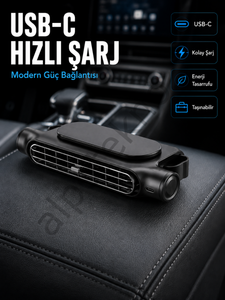 Otomobil Koltuk Başlığı Fanı Güçlü Turbo Hava Akışı Sunan Araç İçi Soğutucu