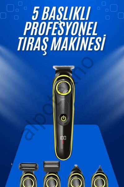 Tıraş Makinesi Şarjlı 5 Başlıklı Burun ve Kulak Temizleme