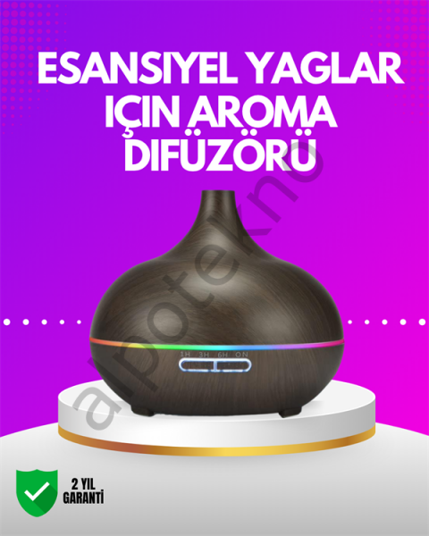 Zamanlayıcılı ve Otomatik Kapanmalı Aromaterapi Nemlendirici Difüzör