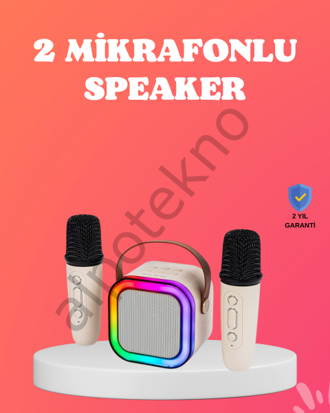 Bluetooth 5.0 Destekli Kablosuz Karaoke Hoparlör