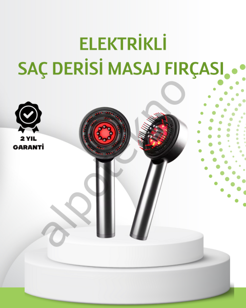 Şarjlı Saç Derisi Masaj Cihazı Kırmızı Işık ve 3D Tarak Dişli