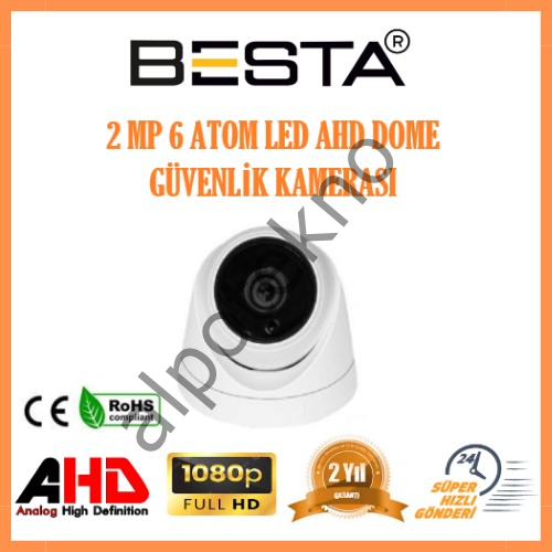 KD-6329 2MP Ahd 1080P Atom Led Dome Güvenlik Kamerası